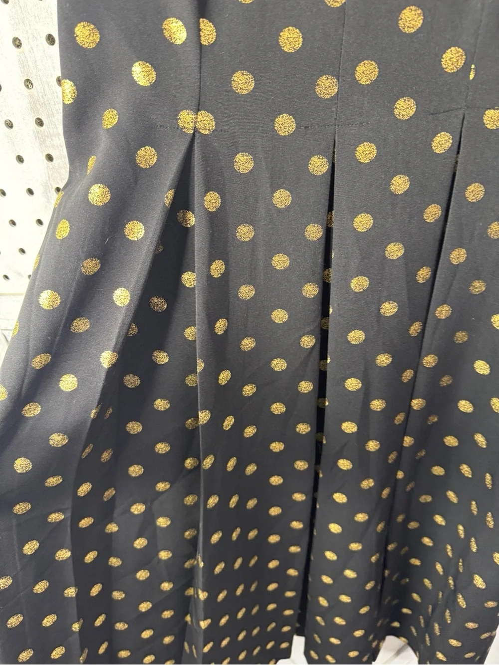 Tommy Hilfiger Black Gold Polka Dot Fit & Flare Dress Women’s Size 6 V-Neck